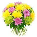 Цветы искусственные +Хризантема с блестками (6 шт) - продажа опт, розница