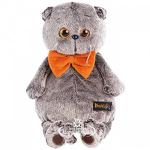 Мягкая игрушка BudiBasa Кот Басик в рыжем бархатном банте (25смй) (в подарочной коробке) Ks25-031 (ООО МПП) - продажа опт